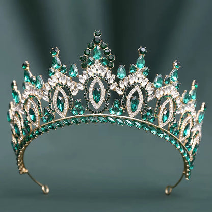 LQ1529 Royal Crystal Quinceañera Tiara - Marquise Crown Headpiece