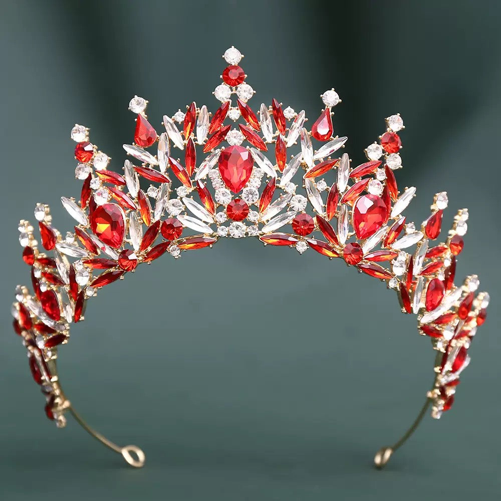 LQ1531 Royal Baroque Quinceañera Crown - Crystal Sweet 16 & Bridal Tiara