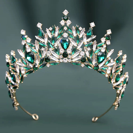 LQ1531 Royal Baroque Quinceañera Crown - Crystal Sweet 16 & Bridal Tiara
