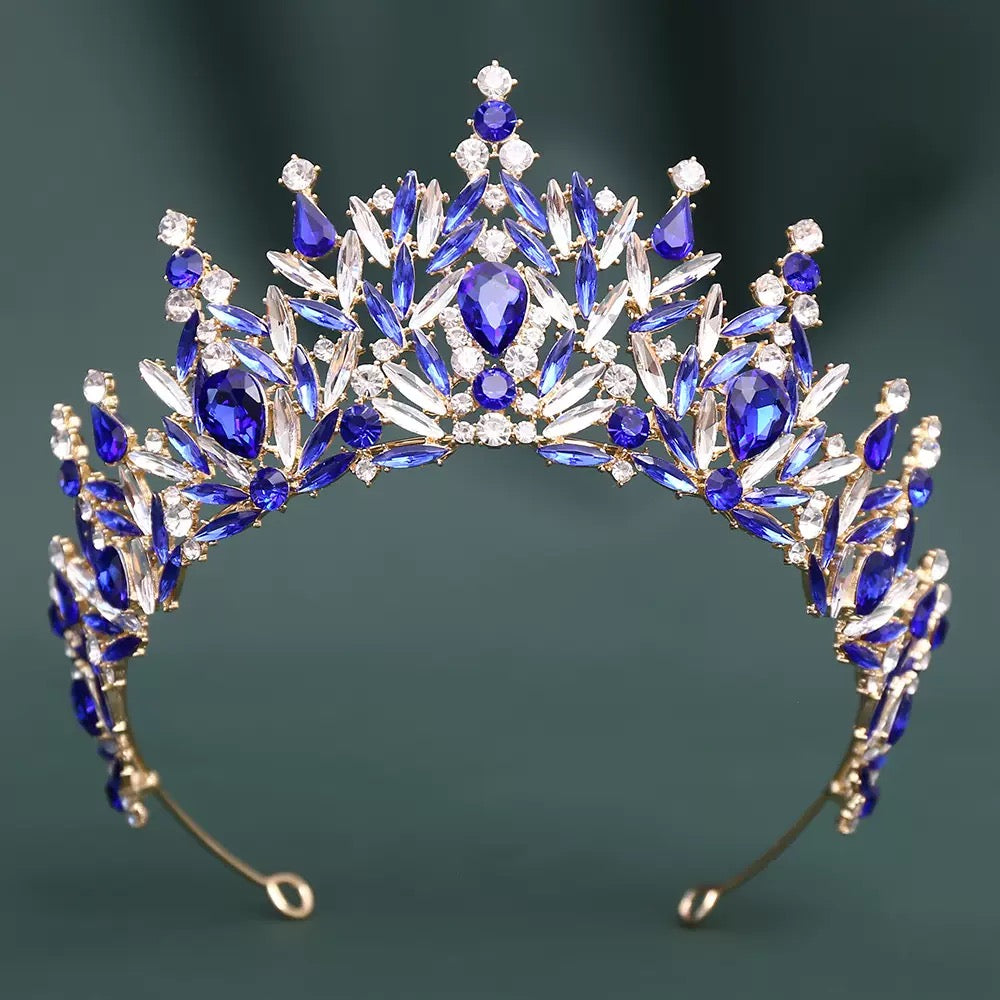 LQ1531 Royal Baroque Quinceañera Crown - Crystal Sweet 16 & Bridal Tiara