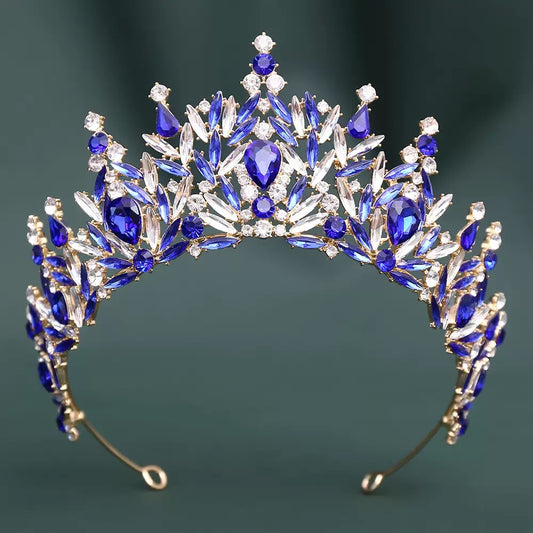 LQ1531 Royal Baroque Quinceañera Crown - Crystal Sweet 16 & Bridal Tiara