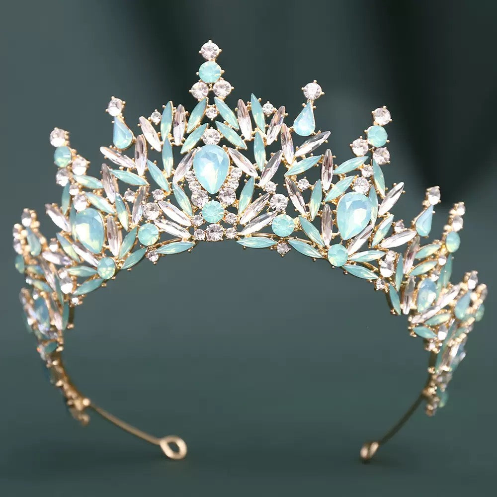 LQ1531 Royal Baroque Quinceañera Crown - Crystal Sweet 16 & Bridal Tiara