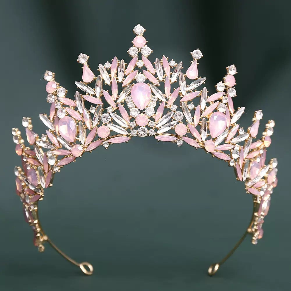 LQ1531 Royal Baroque Quinceañera Crown - Crystal Sweet 16 & Bridal Tiara