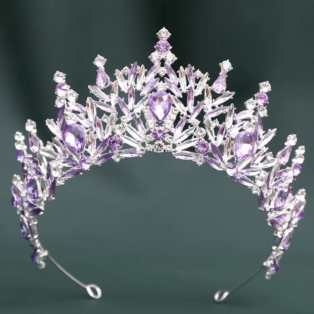LQ1531 Royal Baroque Quinceañera Crown - Crystal Sweet 16 & Bridal Tiara